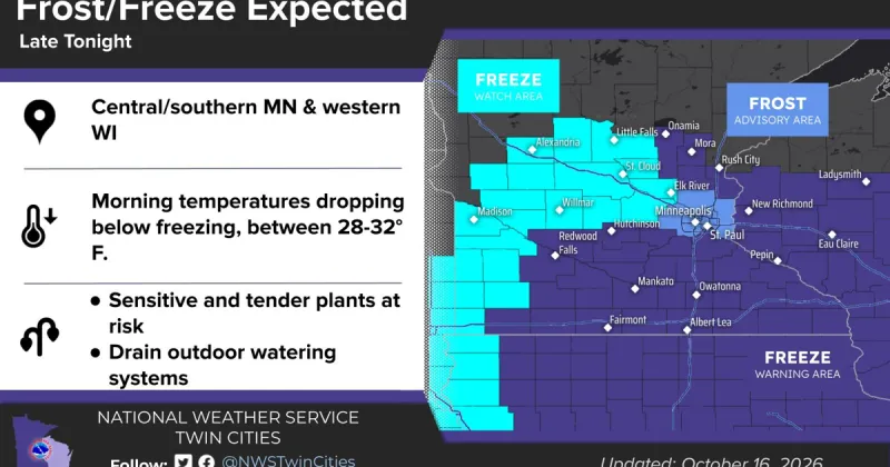 Freeze Watch in effect for the area late tonight (Friday) into Saturday morning