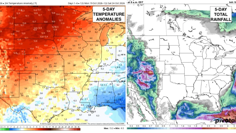 Above normal temperatures and dry this week