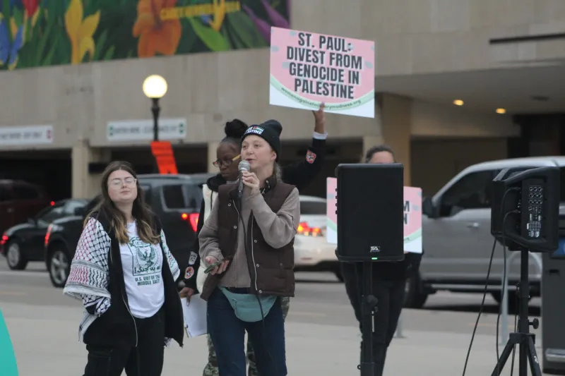 St. Paul residents rally against police drone contract with Skydio