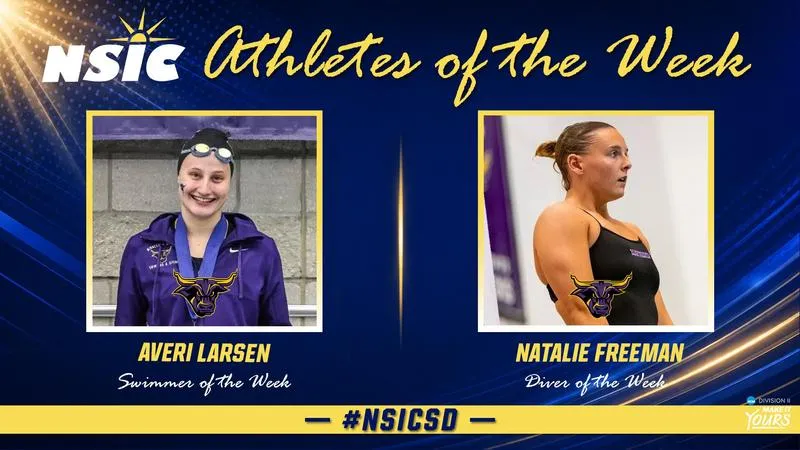 Freeman and Larsen Earn NSIC Swimming and Diving Weekly Honors