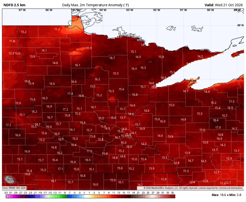 70-degree highs the next few days