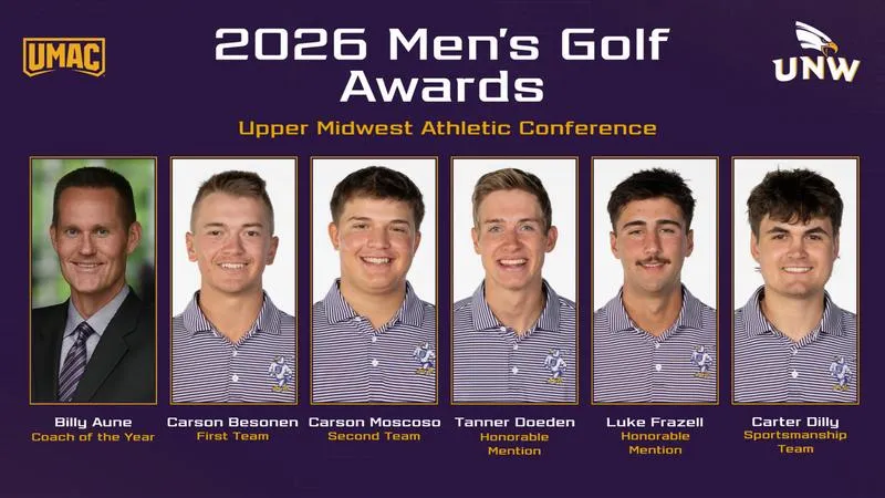 Aune Wins Coach of the Year, Men's Golf Lands Five on All-Conference List
