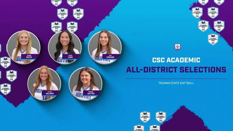 Five Truman Softball Players Named CSC Academic All-District