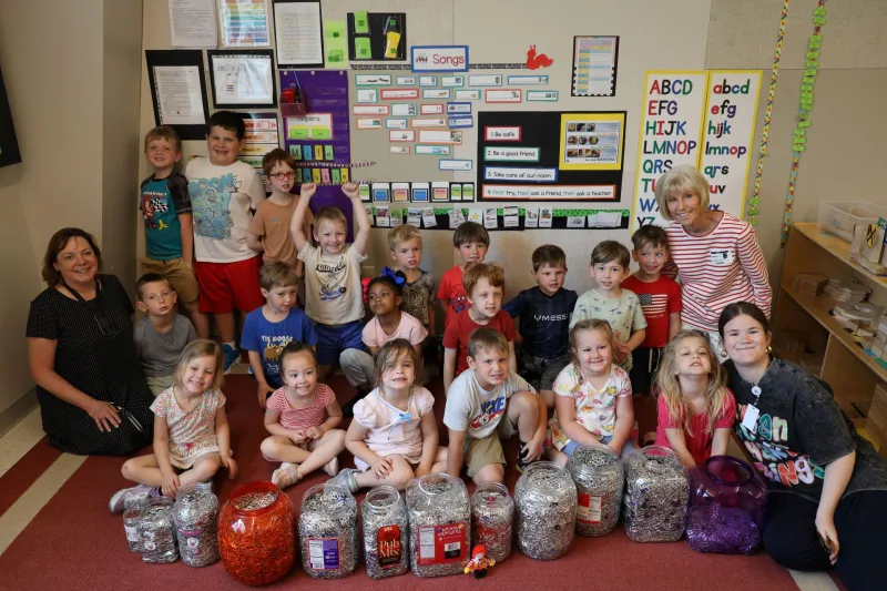 Lindbergh preschoolers collect thousands of can tabs for Ronald McDonald House