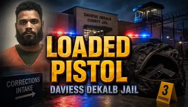 Daviess County felony filed after loaded pistol found at county jail