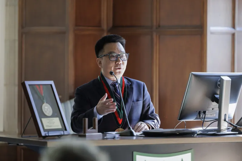 Huang installed as Irving Louis Horowitz Professor in Social Policy