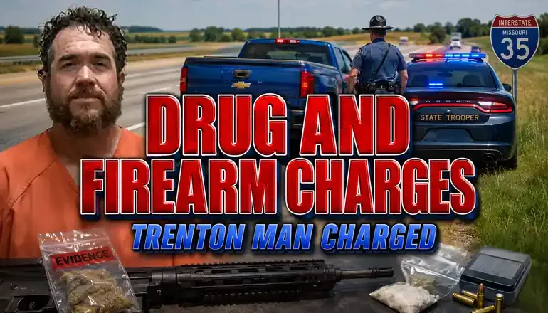 Trenton man faces drug and firearm charges after I-35 traffic stop