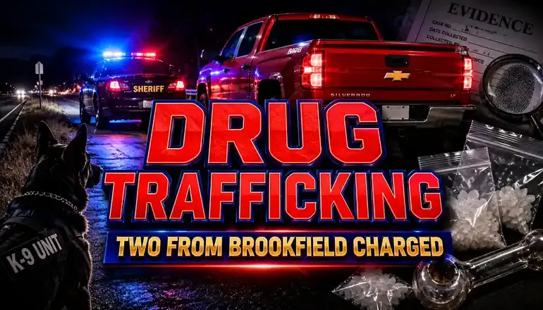 Two Brookfield residents face drug trafficking charges after traffic stop