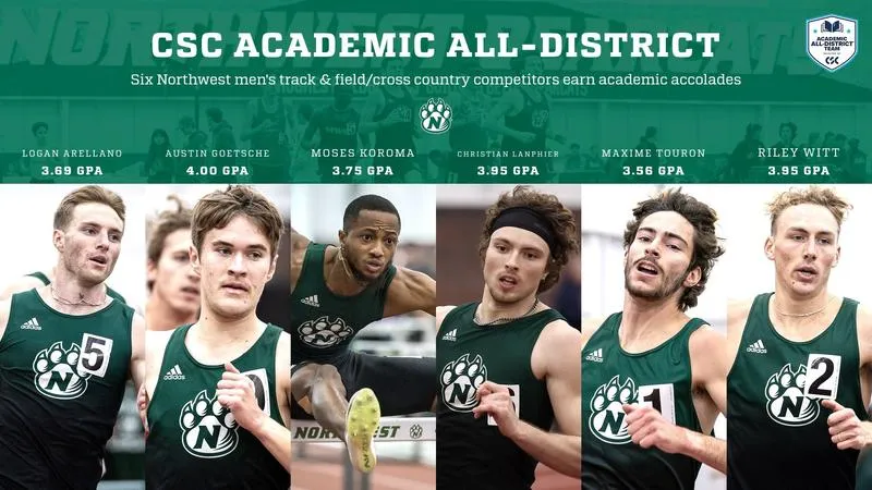 Six Northwest men selected to Academic All-District Squads in Cross Country/Track & Field
