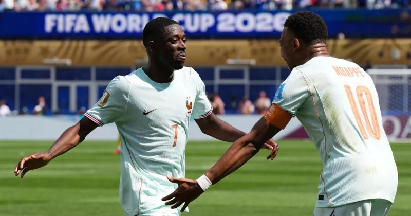 France forward Ousmane Dembl scores a first-half World Cup hat trick in 4-1 win over Norway