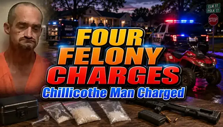 Four felony charges filed after Chillicothe ATV traffic stop