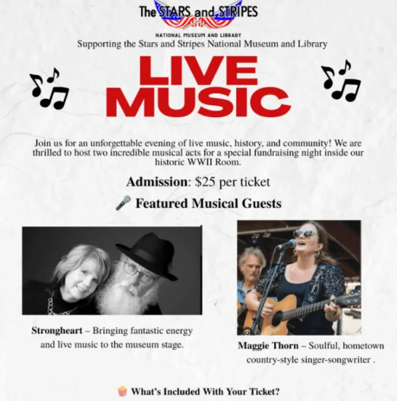 Stars and Stripes National Museum and Library Presents: "Preserving the Past, Rocking the Present" Concert