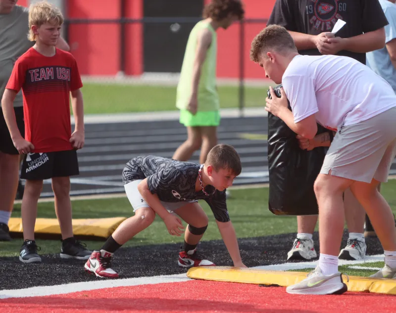 Little Bearcats Learn from Big Bearcats at Dexter High School Football Camp