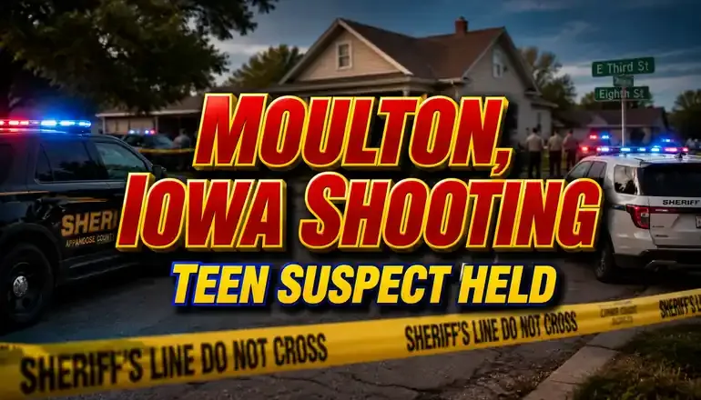 Teen suspect held after four injured in Moulton, Iowa family shooting