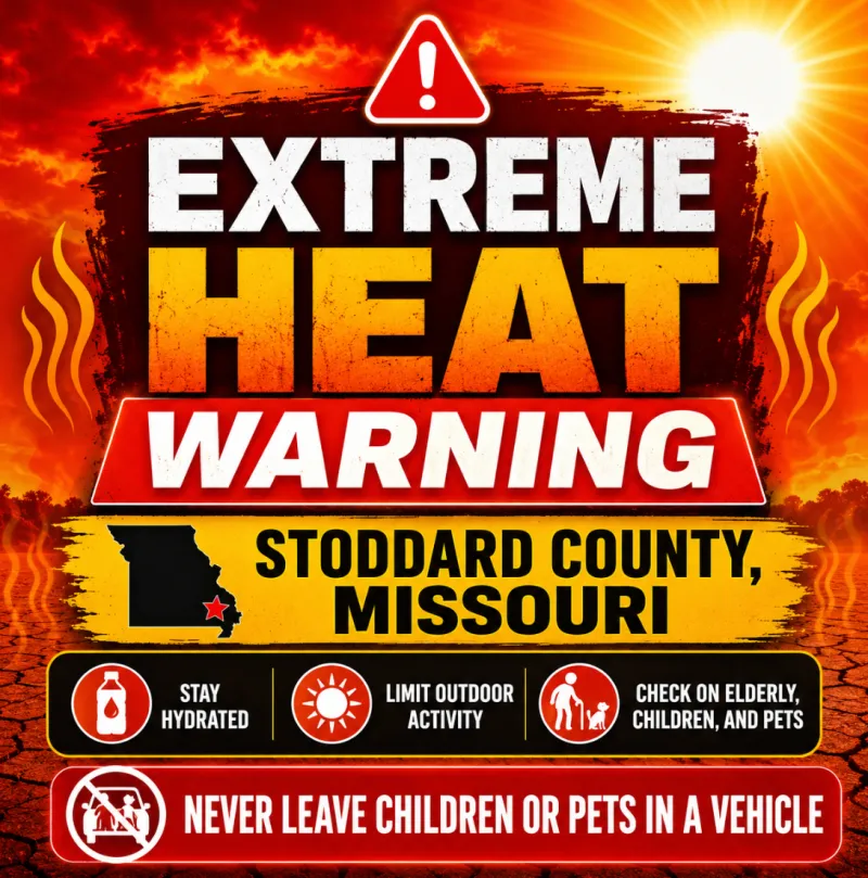 Extreme Heat Warning Issued for Stoddard County Until