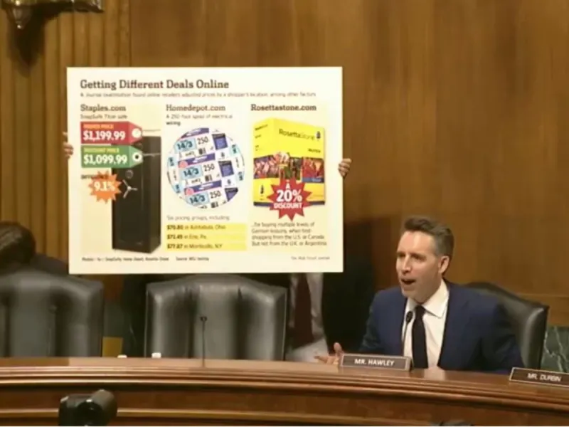Hawley pushes back on AI 'surveillance pricing' scam