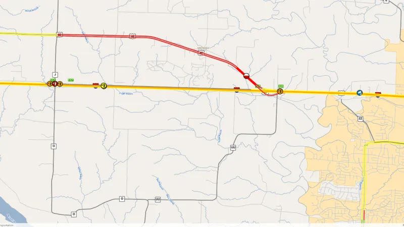 Highway 40 in Boone County closed due to flooding