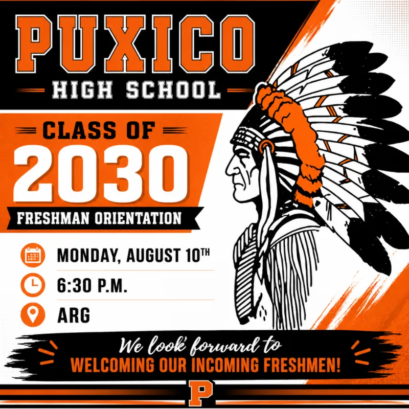 Puxico High School Class of 2030 to Attend Freshman Orientation on Monday Evening