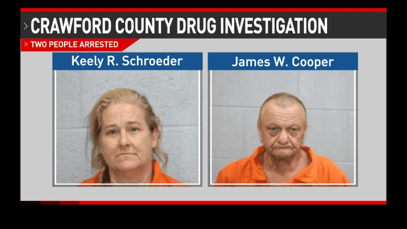 Two arrested after Crawford County search warrant reveals illegal drugs and firearms