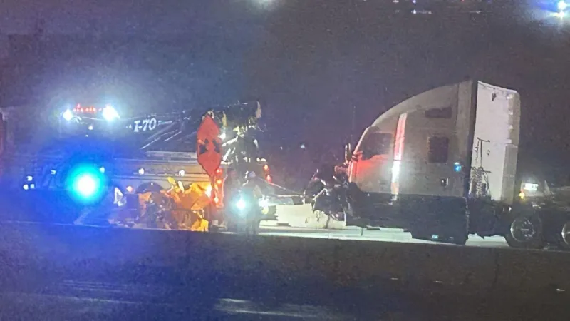 Two people hospitalized after I-70 crash