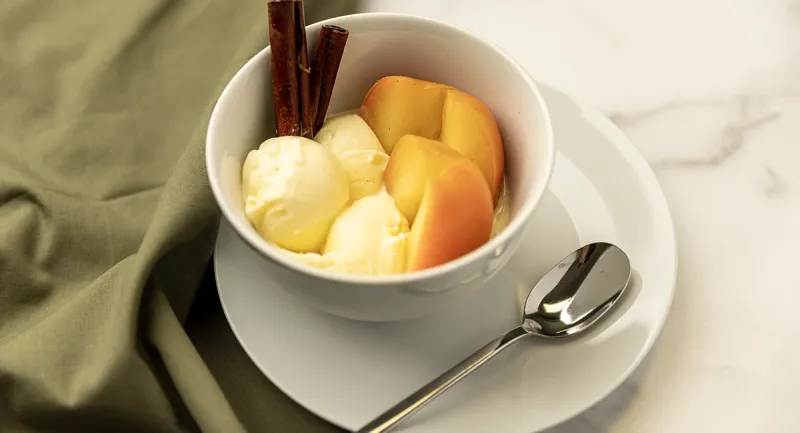 Food & Drink Easy Poached Apples With Ice Cream Recipe From Buttermilk's Kyle Davis