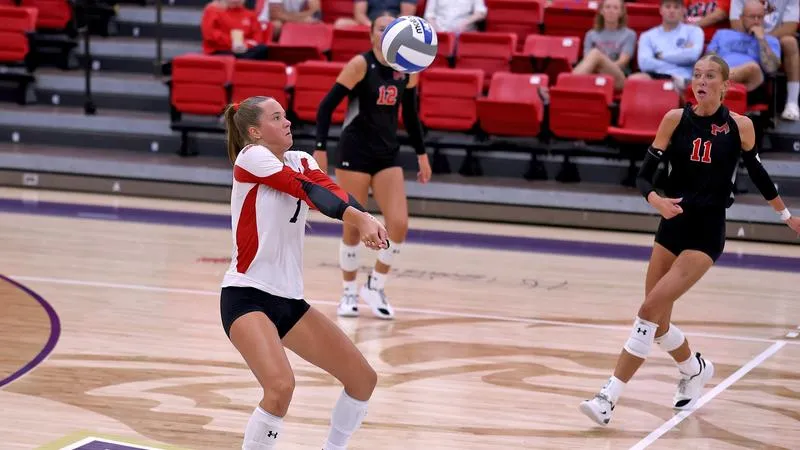 Saints Take First Two Sets but Harding Rallies to Win in Five