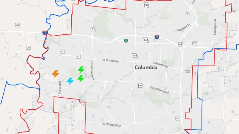 More than 2,000 customers without power in Columbia