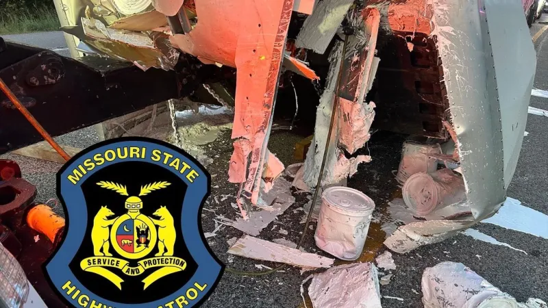 Driver arrested for suspected DWI after semi-truck hauling 42,000 lbs of paint crashes