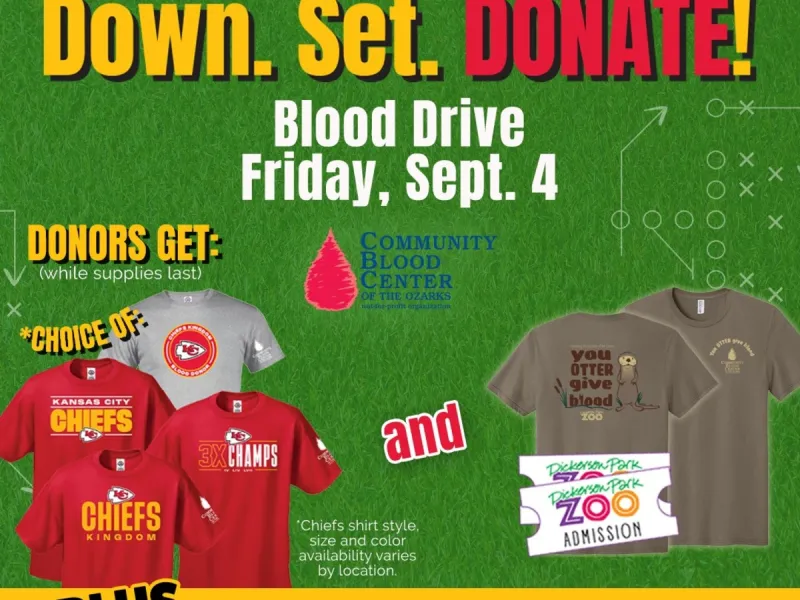 Donate blood Sept. 4 for a chance to win Chiefs game ticket package