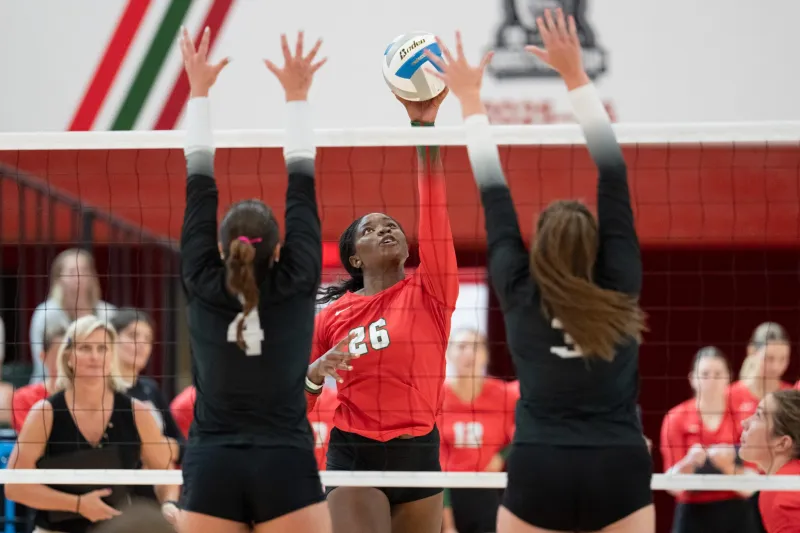 No. 14 WashU volleyball dominates in three of four games opening weekend