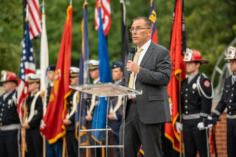 (LISTEN): Mizzou provost humbled and impressed with Friday's turnout at 9-11 ceremony; few dry eyes at Traditions Plaza