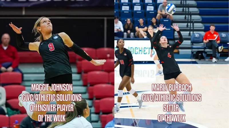Johnson, Burbach Named GLVC Volleyball Players of the Week