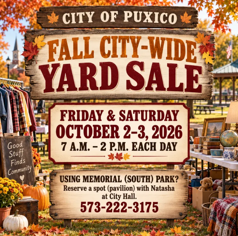 Puxico Fall City-Wide Yard Sale Set for October 2nd and 3rd