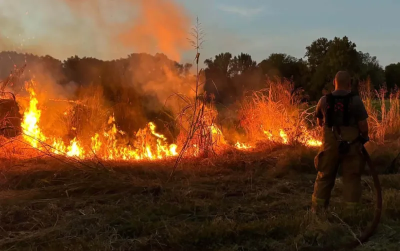Controlled Burn Provides Training Opportunity for Puxico Firefighters