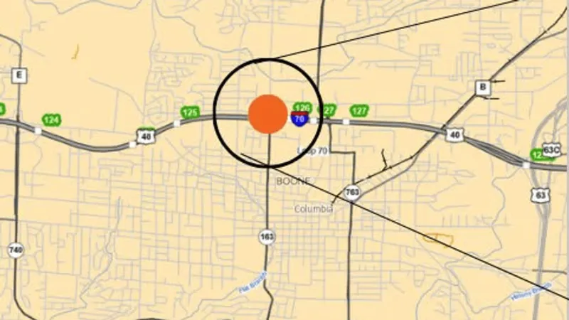I-70 to narrow to one lane at Providence Road overpass in Columbia