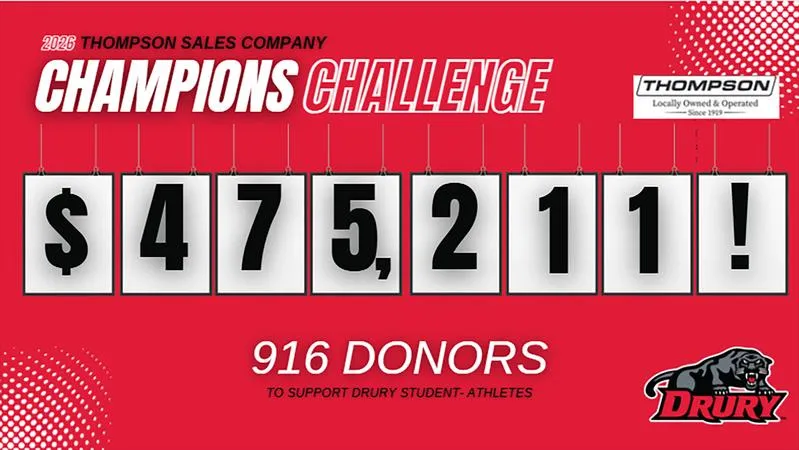 Drury's Champions Challenge Presented by Thompson Sales Company Nets Record Contributions for Sixth Straight Year