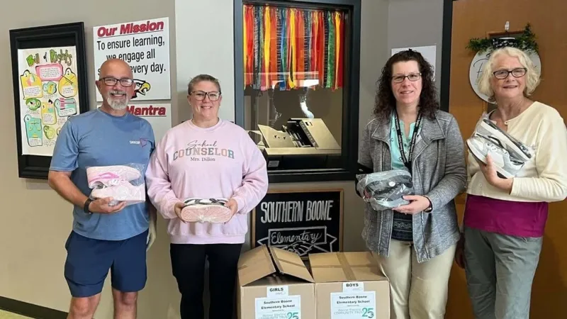 Brand-new shoes donated to Southern Boone Elementary students
