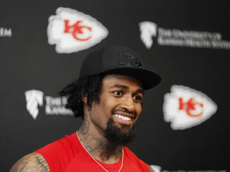 Chiefs LT Josh Simmons is out with a bulging disk, timetable for return uncertain, Reid says