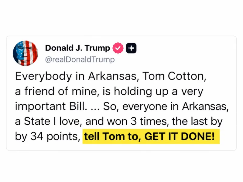 Trump posts Cotton's phone number as pressure continues over daylight saving bill