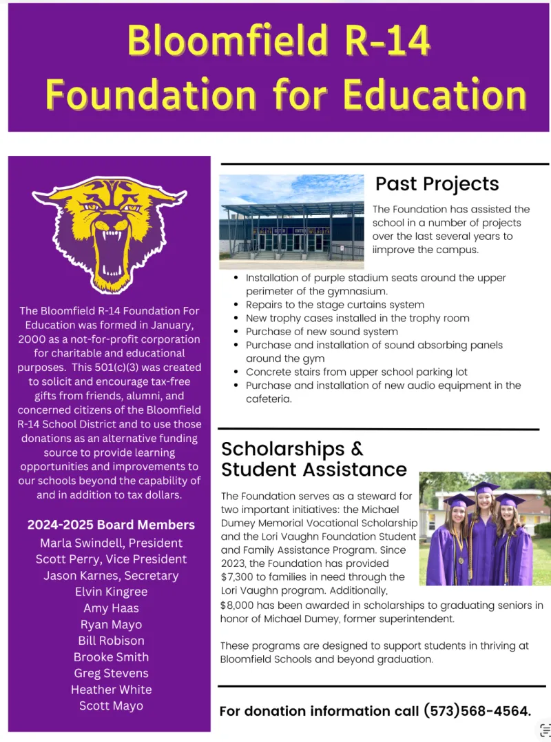 Bloomfield Schools Foundation Golf Tournament Set for October 10