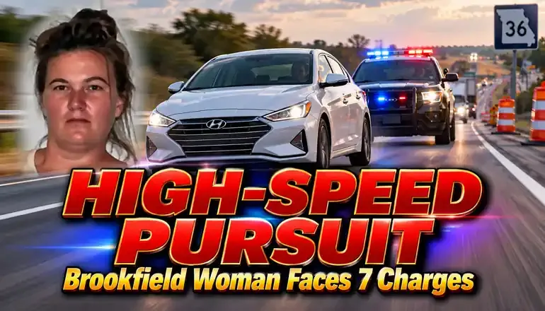 Brookfield woman charged after Highway 36 pursuit reaches 112 mph