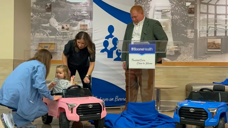Rusty Drewing Automotive donates cars to Boone Health to ease surgery anxiety for kids