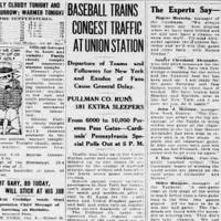 See the Oct. 8, 1926, front page: Baseball trains congest traffic at Union Station