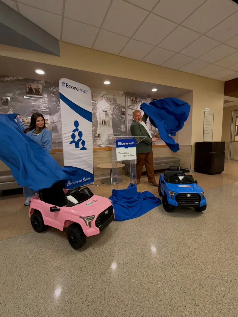 (LISTEN): Rusty Drewing Automotive donates two new toy vehicles to Boone Hospital for small children prepping for surgery