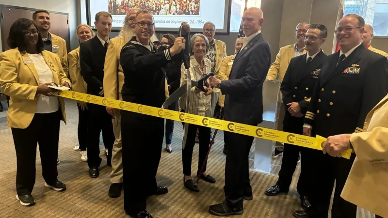 Mayor's reception honors USS Columbia crew members of namesake submarine