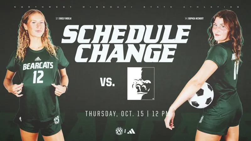 Soccer moves Thursday start time to Noon at Pitt State