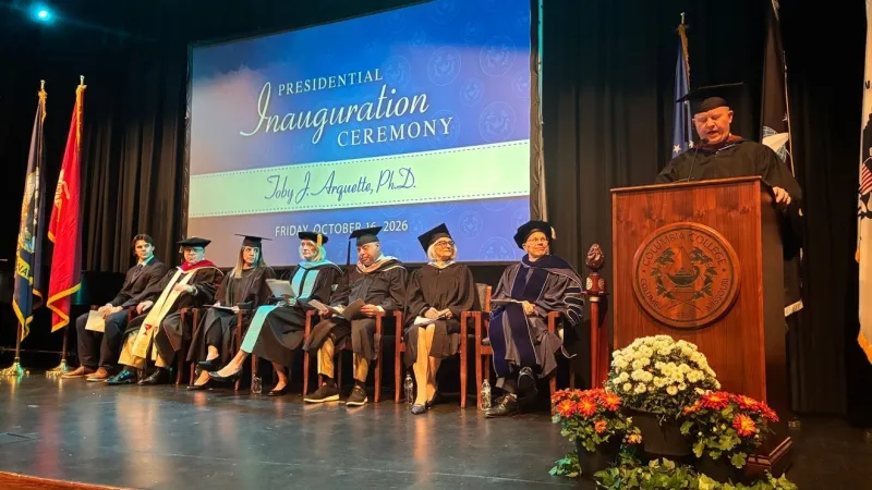 Columbia College President Toby Arquette celebrates inauguration ceremony