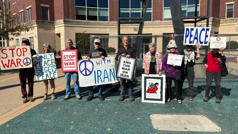 Columbia demonstrators join nationwide protest against the Iran War