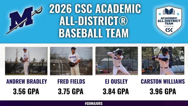 Major Four Named to 2026 CSC Academic All-District Baseball Team