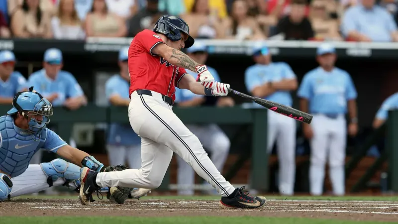North Carolina tops Ole Miss 6-2 in College World Series opener